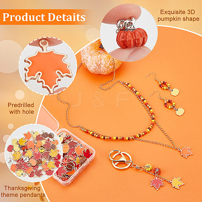 12 Style Autumn Theme Alloy Enamel Pendants ENAM-OC0001-14-1