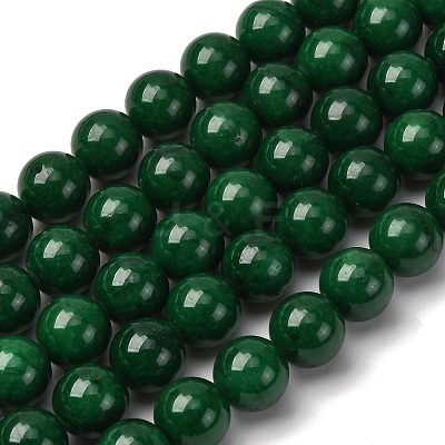 Natural Teal Jade Round Beads Strands G-P070-09-10mm-01-1