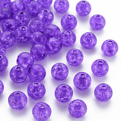Transparent Crackle Acrylic Beads MACR-S373-66C-N21-1