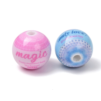Opaque Printed Acrylic Beads AC-CBAC57E-06B-1