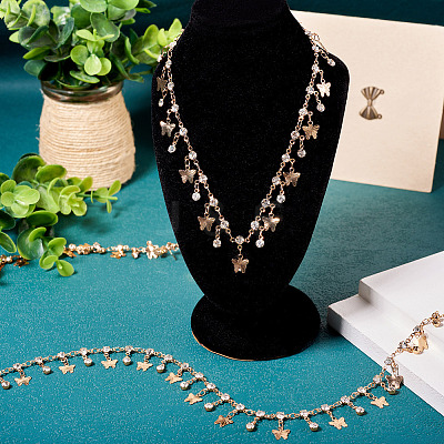 Handmade Rhinestone Flat Round Link Chains CHC-TA0001-35-1