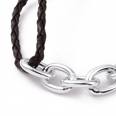 Fashion Braided Bracelets X-BJEW-JB00848-09-1