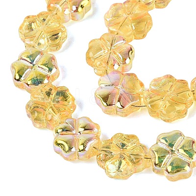 Baking Paint Electroplate Transparent Glass Beads Strands EGLA-Q136-04A-02-1