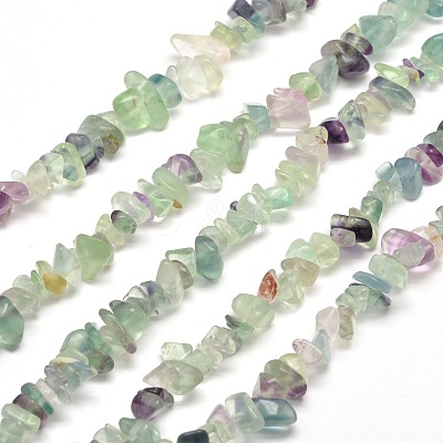 Natural Fluorite Chip Bead Strands X-G-M205-08-1