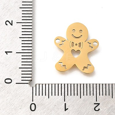 201 Stainless Steel Laser Cut Connector Charms STAS-R132-10G-1