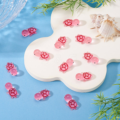 12Pcs Luminous Translucent Resin Sea Animal Cabochons RESI-TA0004-56D-1