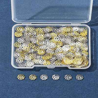 300Pcs 3 Styles Brass Bead Caps IFIN-FS0001-43-1