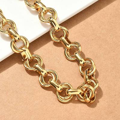 304 Stainless Steel Double Ring Link Chain Necklaces LS-NJEW-S453-02P-A-1