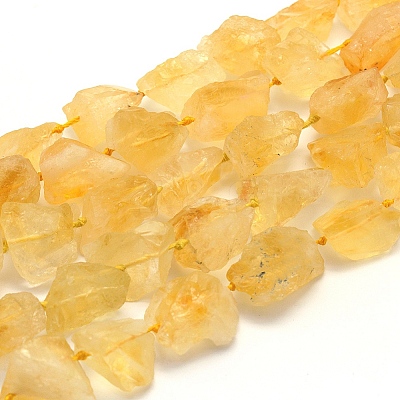 Rough Raw Natural Citrine Beads Strands G-K202-17B-1