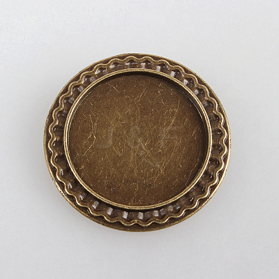 Vintage Alloy Brooch Cabochon Bezel Settings X-PALLOY-N0085-54AB-NF-1