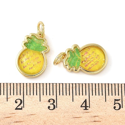 Brass Resin Pendants KK-C110-24G-G-1