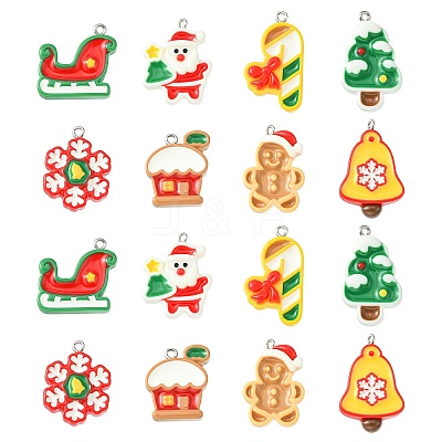 40Pcs 8 Styles Opaque Resin Pendants RESI-CJ0003-44-1