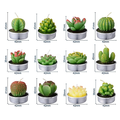 Cactus Paraffin Smokeless Candles DIY-G024-F-1