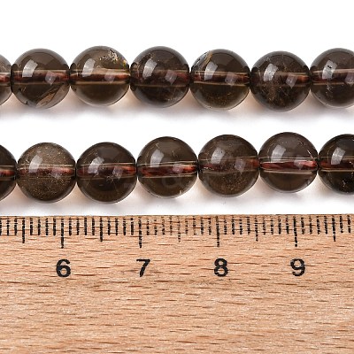 Natural Smoky Quartz Bead Strands G-G735-28-8mm-1