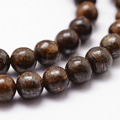 Natural Bronzite Bead Strands G-G735-26-8mm-1