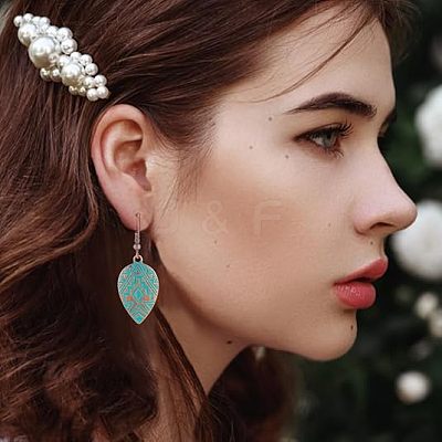 3 Pairs 3 Style Alloy Teardrop with Rhombus Dangle Earrings for Women EJEW-AN0002-01-1