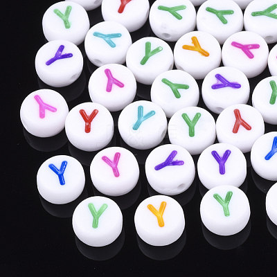 Initial Acrylic Beads X-OACR-E001-20Y-1