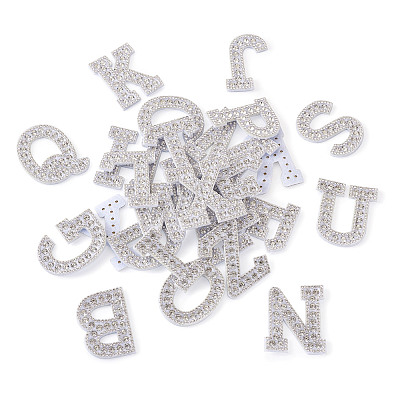 Alphabet Resin Rhinestone Patches DIY-TAC0005-45A-1