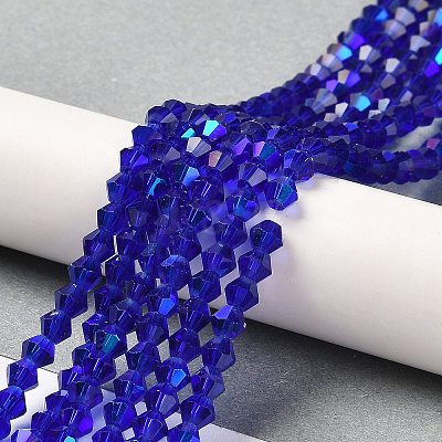 Transparent Electroplate Glass Beads Strands EGLA-A039-T2mm-L06-1