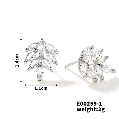 Copper Geometric Zircon Stud Earrings for Elegant Summer Style KE2533-1-1