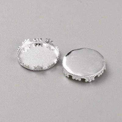 Brass Tray Settings for Cabochons KK-WH0030-14S-1