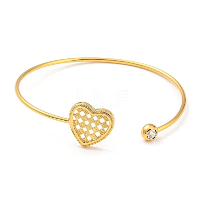 Clear Cubic Zirconia Cuff Bangles LS-BJEW-P305-03G-1