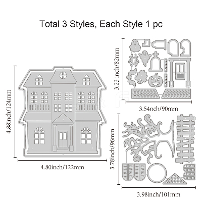 Halloween Theme Carbon Steel Cutting Dies Stencils DIY-WH0309-1186-1