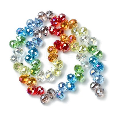 Transparent Electroplate Glass Beads Strands GLAA-K064-07A-1
