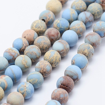 Natural Imperial Jasper Beads Strands G-K232-6mm-01A-1