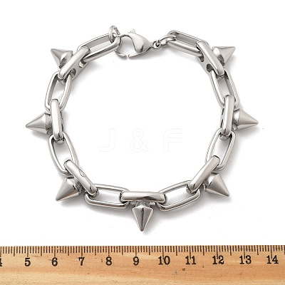 304 Stainless Steel Oval Link Chain Bracelets BJEW-A033-01P-1