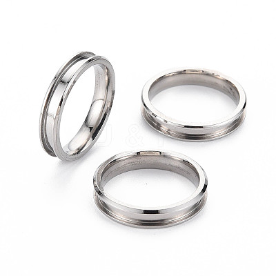 304 Stainless Steel Grooved Finger Ring Settings STAS-WH0039-01A-P-1