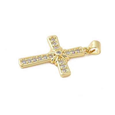 Brass Micro Pave Cubic Zirconia Pendants KK-P293-21A-G-1