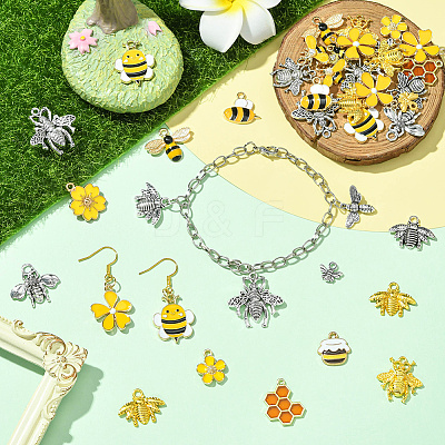80Pcs 20 Styles Alloy Pendants FIND-SC0016-82-1