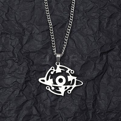 Non-Tarnish 201 Stainless Steel Pendant Necklaces for Man NJEW-Q336-02J-P-1