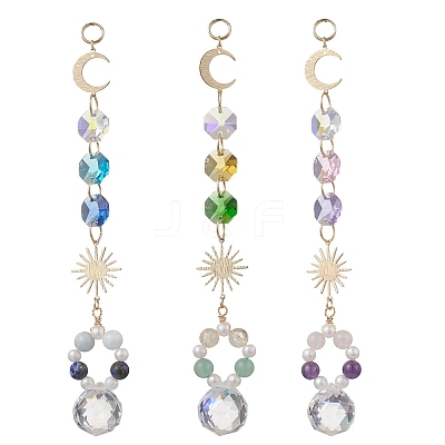 Glass Hanging Suncatchers HJEW-JM04589-1