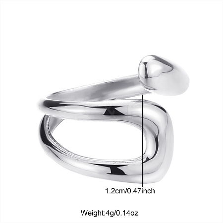 Non-Tarnish Stainless Steel Hollow Geometric Shape Open Ring AY8719-2-1