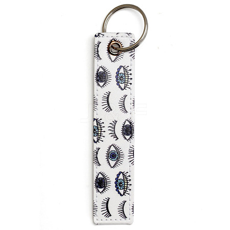 PU Leather Rectangle with Evil Eye Keychain PW-WG8C289-06-1