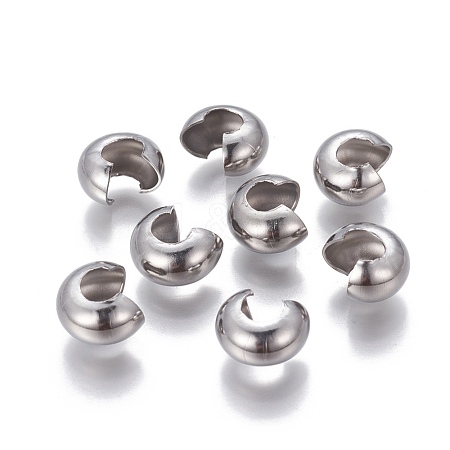 304 Stainless Steel Crimp Beads Covers STAS-P239-34P-02-1