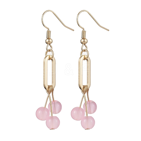 Imitation Jade Glass Dangle Earrings EJEW-JE05924-01-1