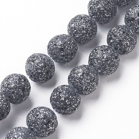 Natural Lava Rock Beads Strands G-F592-04A-8mm-1