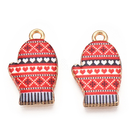 Winter Theme Alloy Printed Pendants PALLOY-D581-01B-1