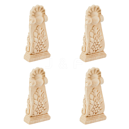 Rubber Wood Carved Onlay Applique AJEW-WH0248-464-1