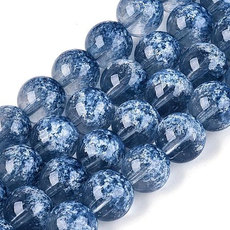 Transparent Half Spray Painted Glass Beads Strands LS-GLAA-Q110-02A-04-1