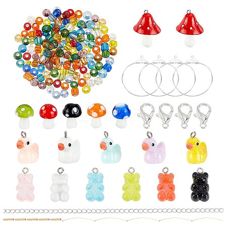 ARRICRAFT DIY Cute Earring Necklace Making Kit DIY-AR0002-59-1