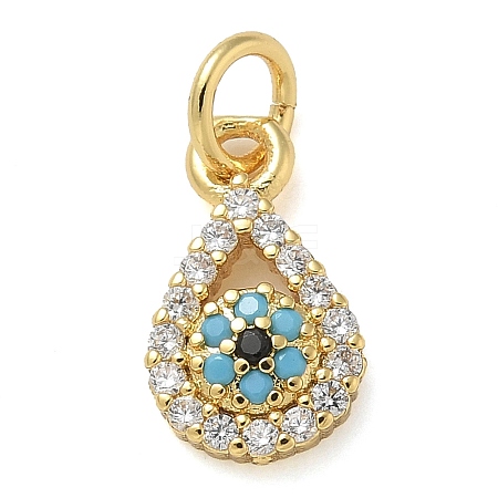 Rack Plating Brass Micro Pave Cubic Zirconia Pendants KK-K392-23G-1