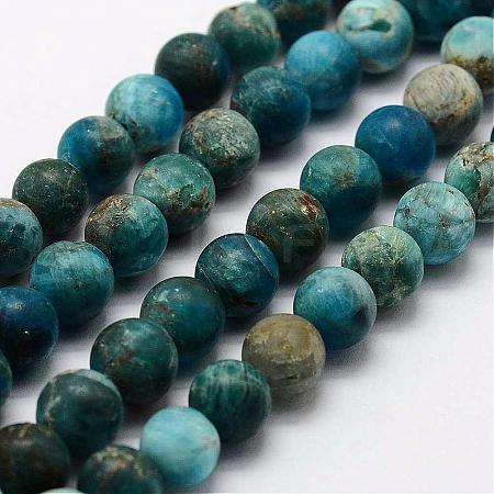 Natural Apatite Beads Strands G-K193-8mm-12-1