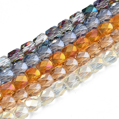 Electroplate Transparent Glass Beads Strands EGLA-N002-13-B-1