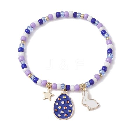 Alloy Enamel Charm Bracelets BJEW-JB10023-02-1