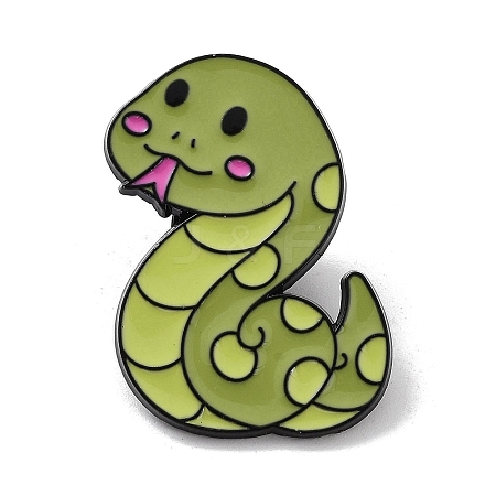 Snake Alloy Enamel Pin Brooches JEWB-C029-02A-EB-1