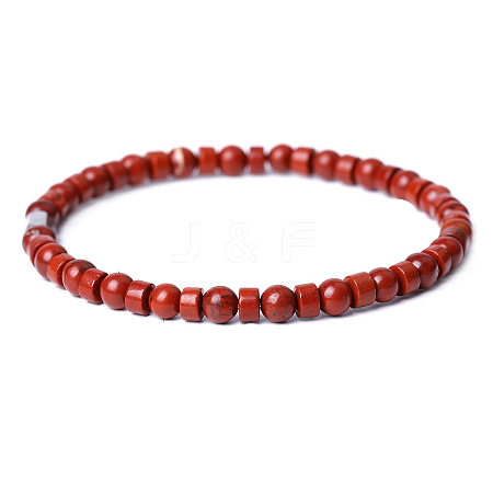 Natural Red Jasper Beads Stretch Bracelets for Women Men PW-WG6A9BA-12-1